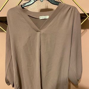 V-Neck Muted Purple Blouse